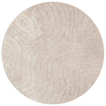 Tappeti per area Rotondo PALMERAS Beige Ø 160 CM Poliestere | homemem39