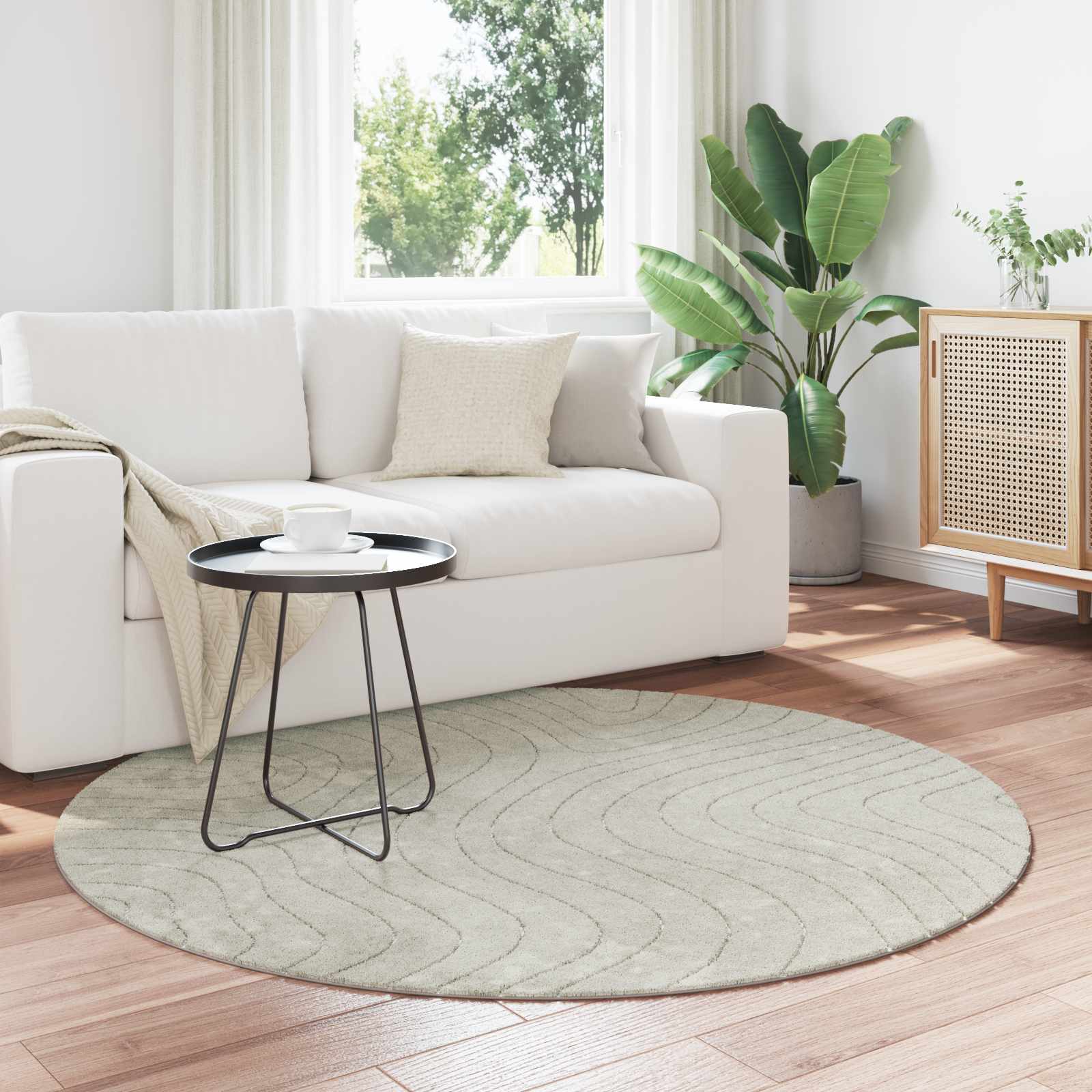 Tappeti per area Rotondo PALMERAS Verde Ø 200 CM Poliestere | homemem39