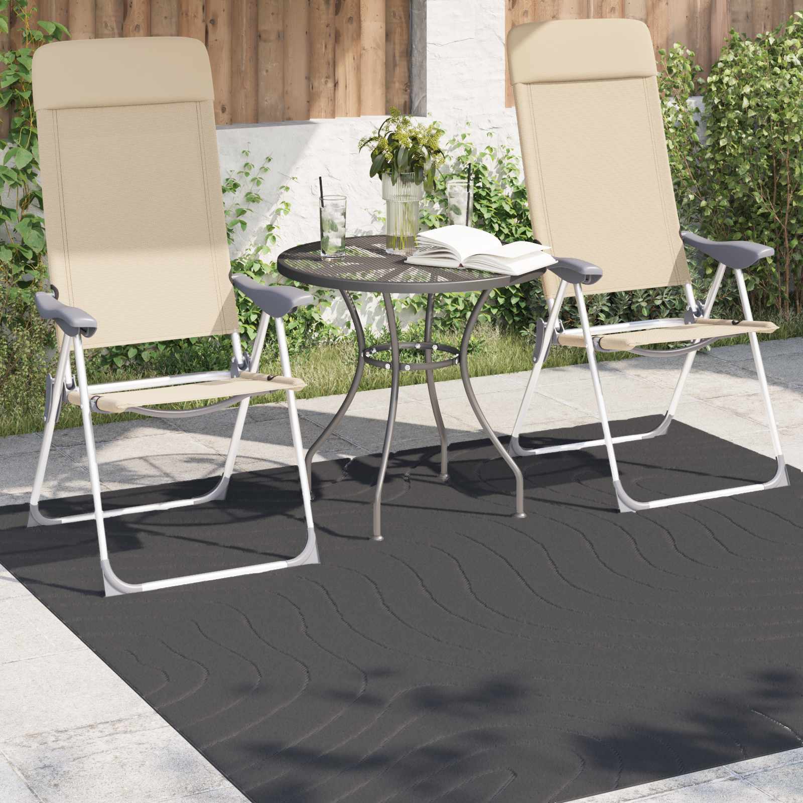 Tappeti per area PALMERAS Antracite 200 x 200 cm Poliestere | homemem39