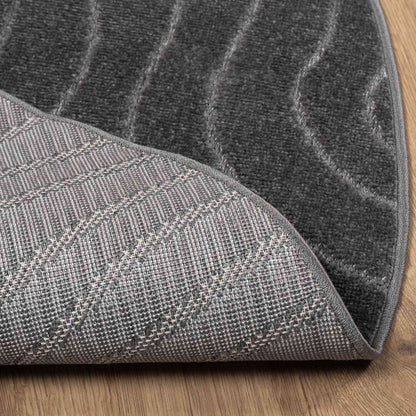 Tappeti per area Rotondo PALMERAS Antracite Ø 120 CM Poliestere | homemem39