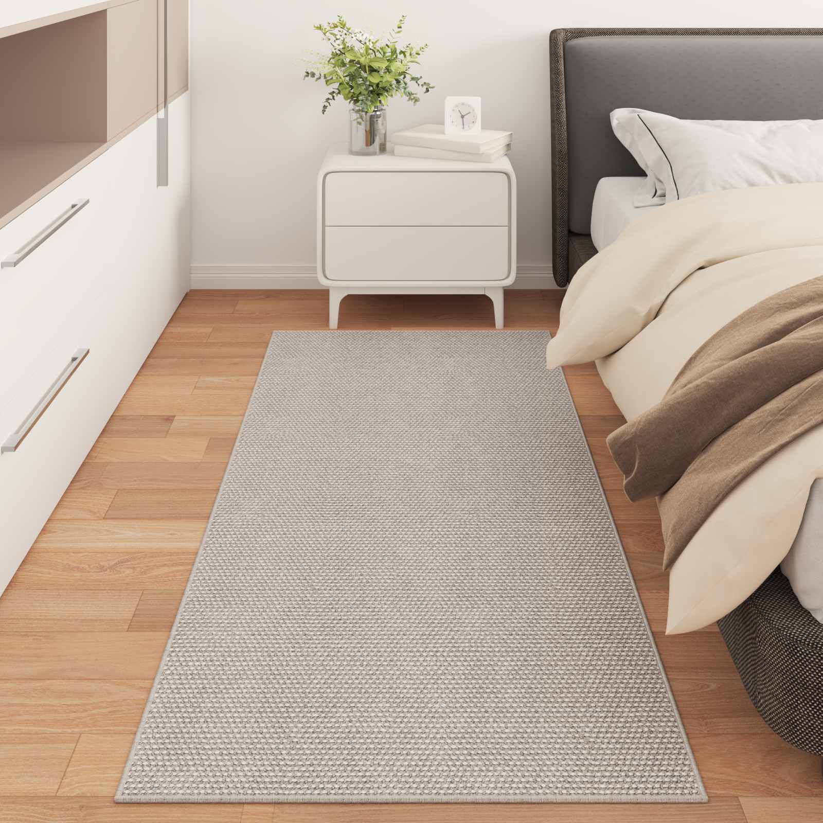 Tappeti per area Rettangolare LUGO Crema 200 x 80 cm Poliestere | homemem39