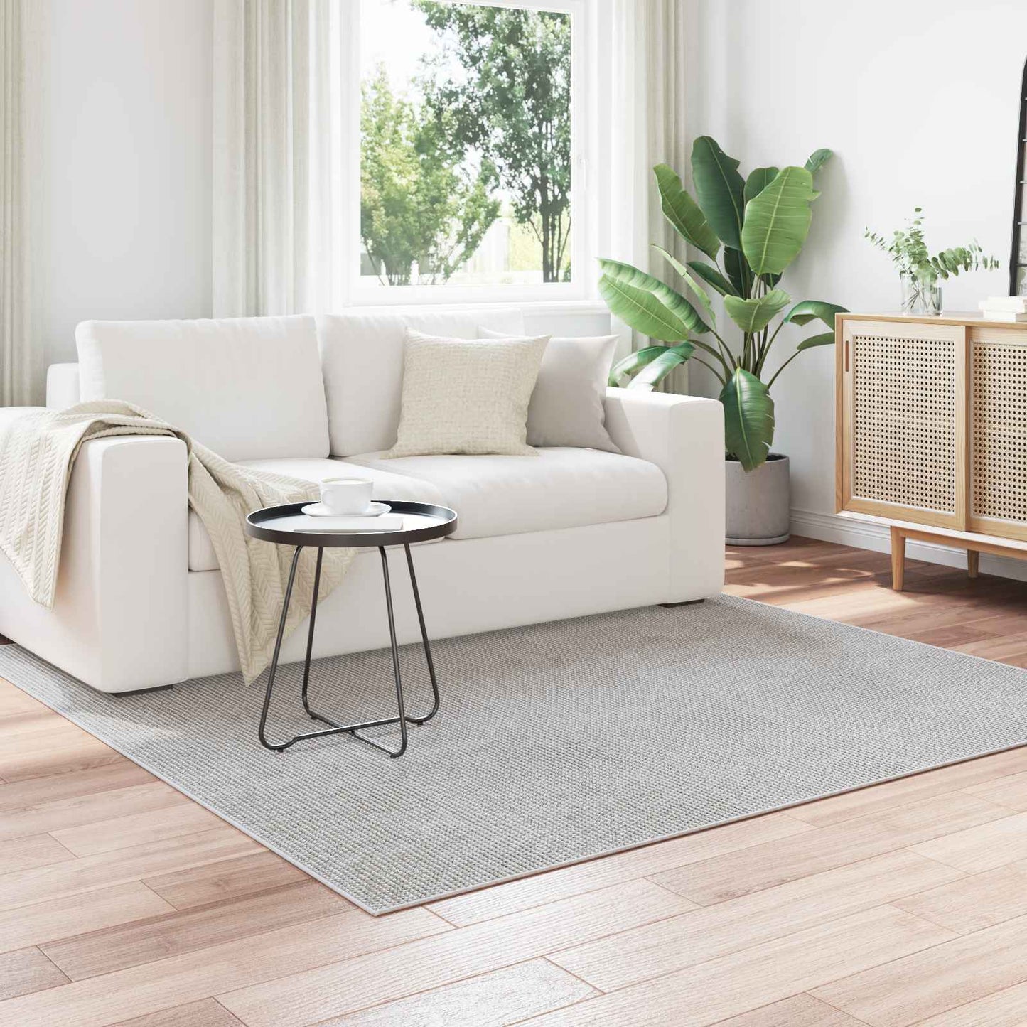 Tappeti per area Quadrato LUGO Crema 200 x 200 cm Poliestere | homemem39