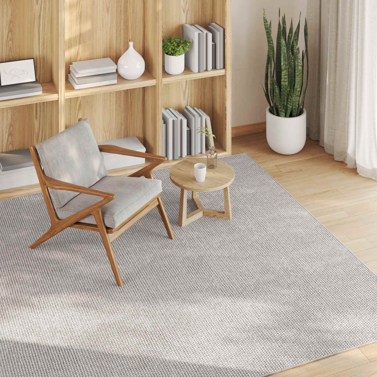 Tappeti per area Quadrato LUGO Crema 200 x 200 cm Poliestere | homemem39