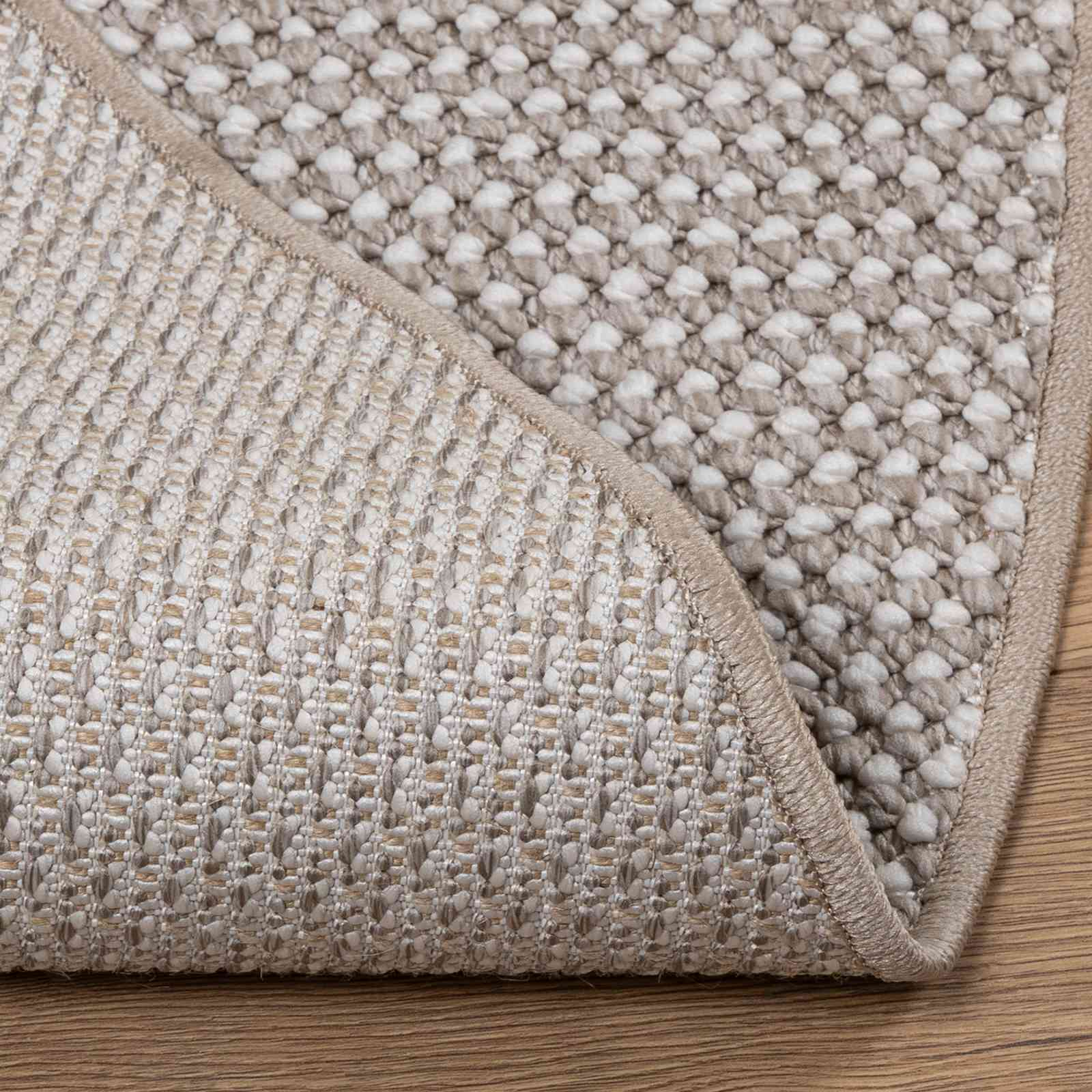 Tappeti per area Rotondo LUGO Crema e Taupe Ø 160 CM Poliestere | homemem39
