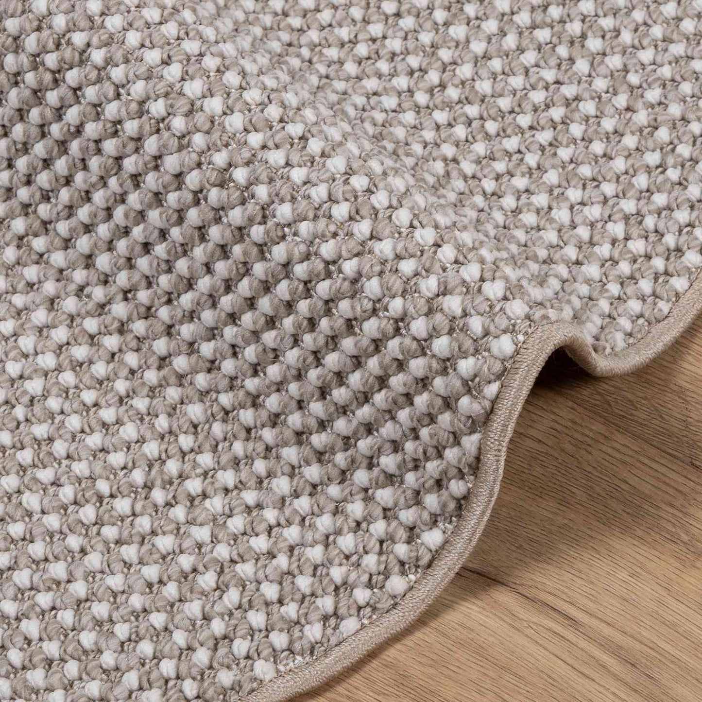 Tappeti per area Rotondo LUGO Crema e Taupe Ø 160 CM Poliestere | homemem39