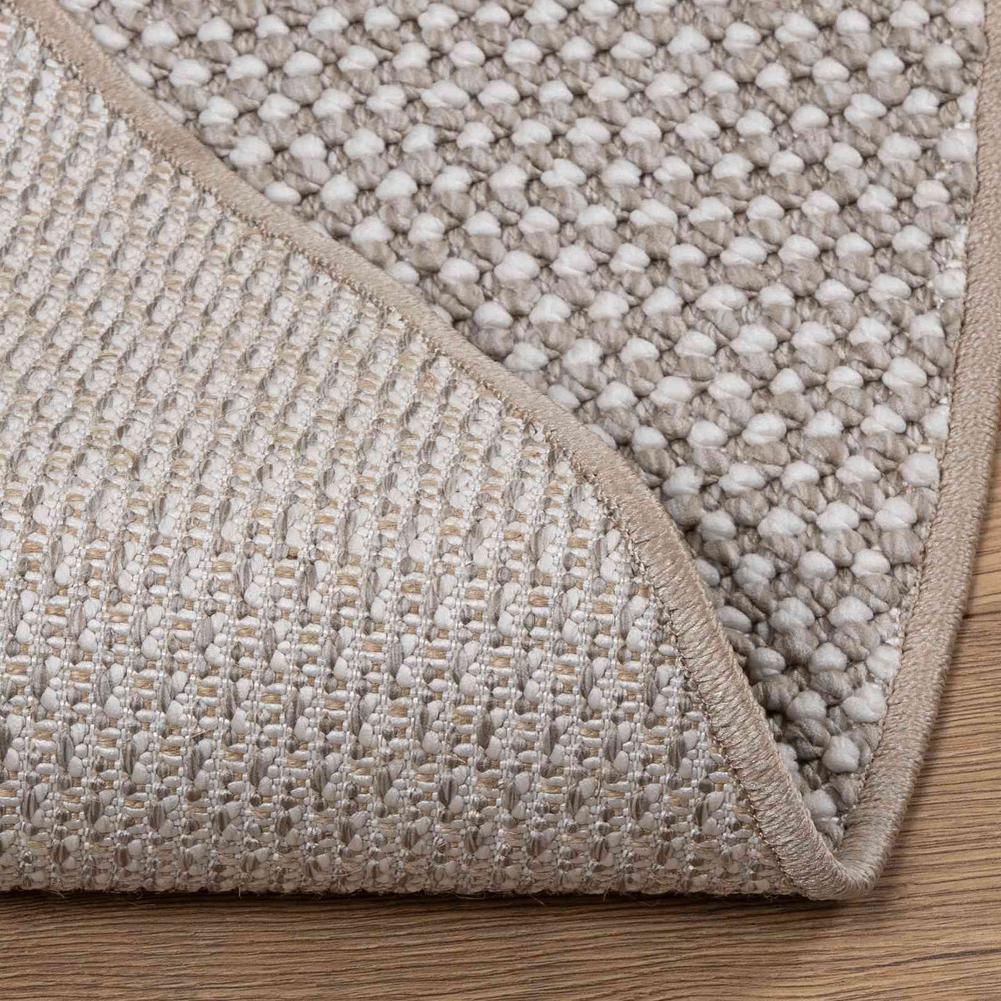 Tappeti per area Rotondo LUGO Crema e Taupe Ø 200 CM Poliestere | homemem39