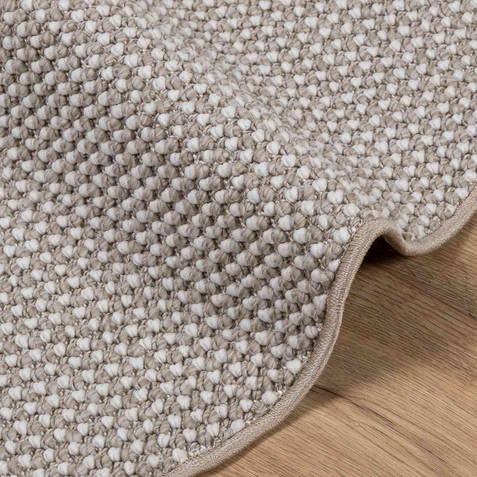 Tappeti per area Rotondo LUGO Crema e Taupe Ø 200 CM Poliestere | homemem39