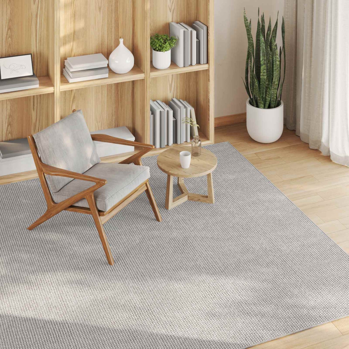 Tappeti per area LUGO Crema e Grigio 120 x 120 cm Poliestere