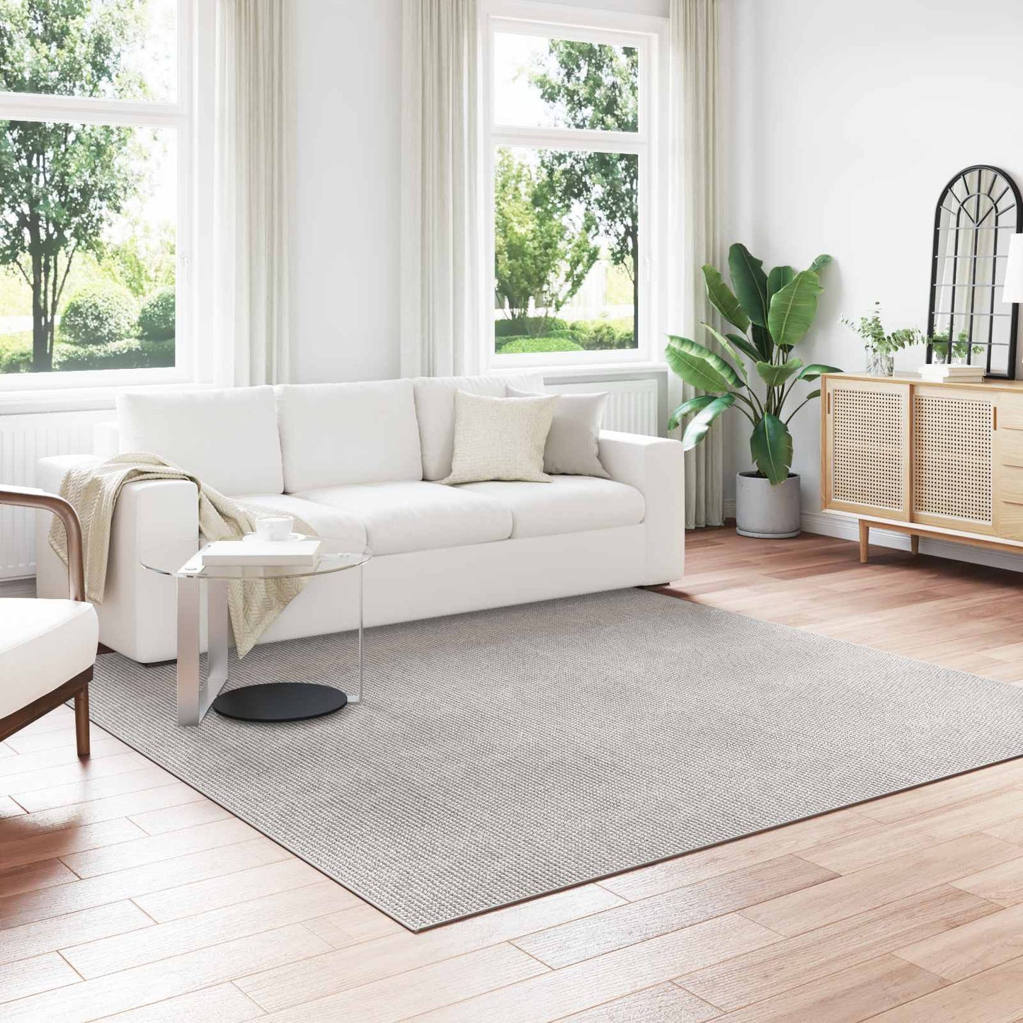 Tappeti per area LUGO Crema e Grigio 240 x 240 cm Poliestere