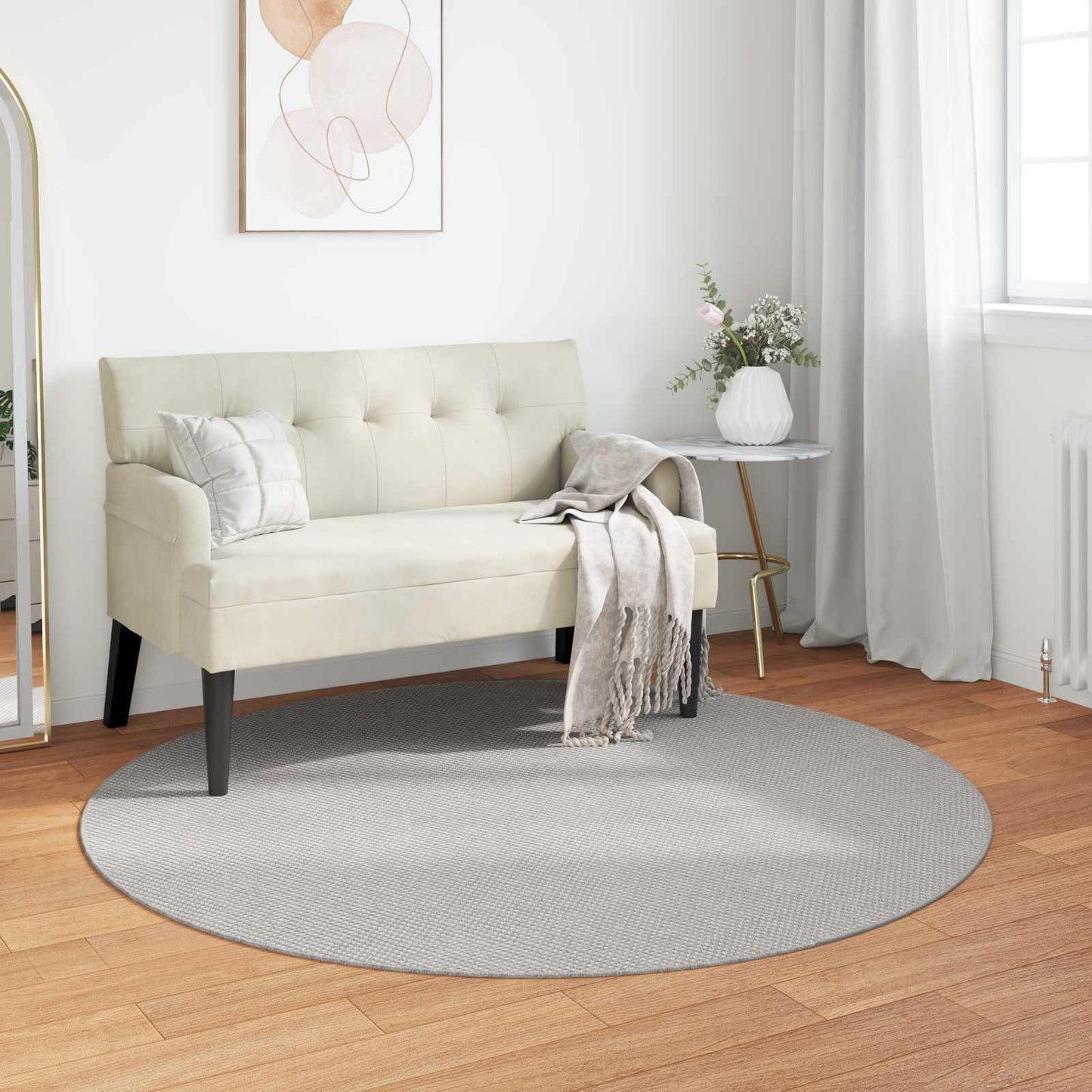 Tappeti per area Rotondo LUGO Crema e Grigio Ø 200 CM | homemem39