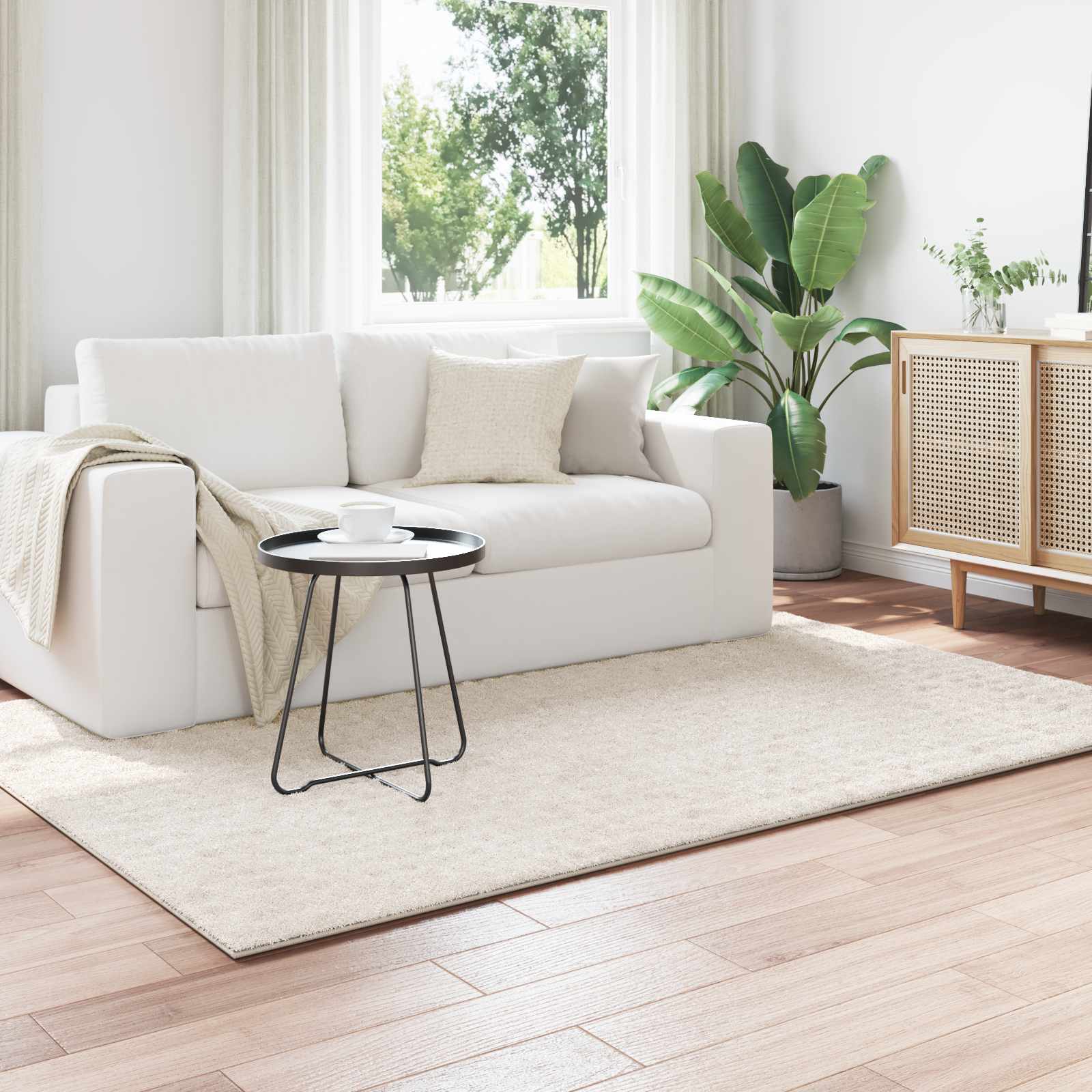 Tappeti per area SIROLO Crema 170 x 120 cm Poliestere | homemem39