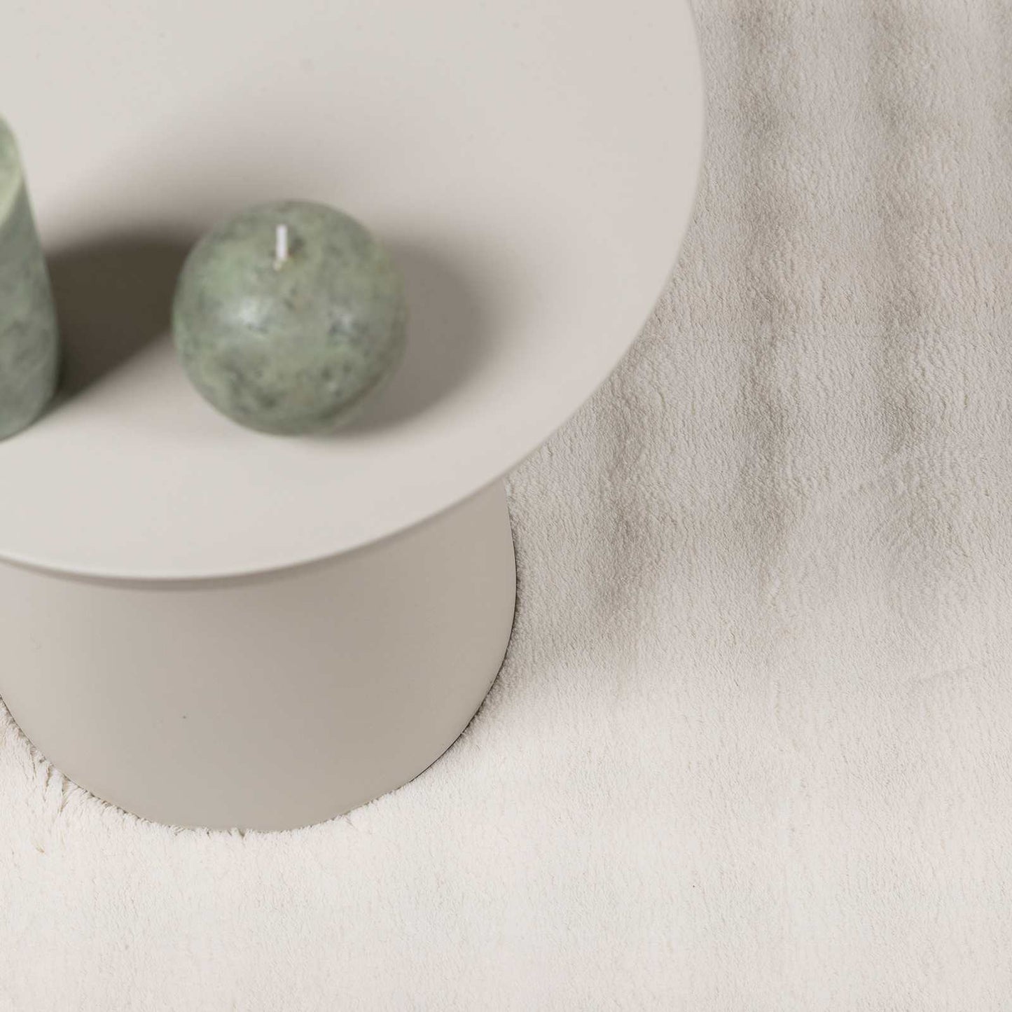 Tappeti per area Rotondo SIROLO Crema Ø 120 CM Poliestere | homemem39