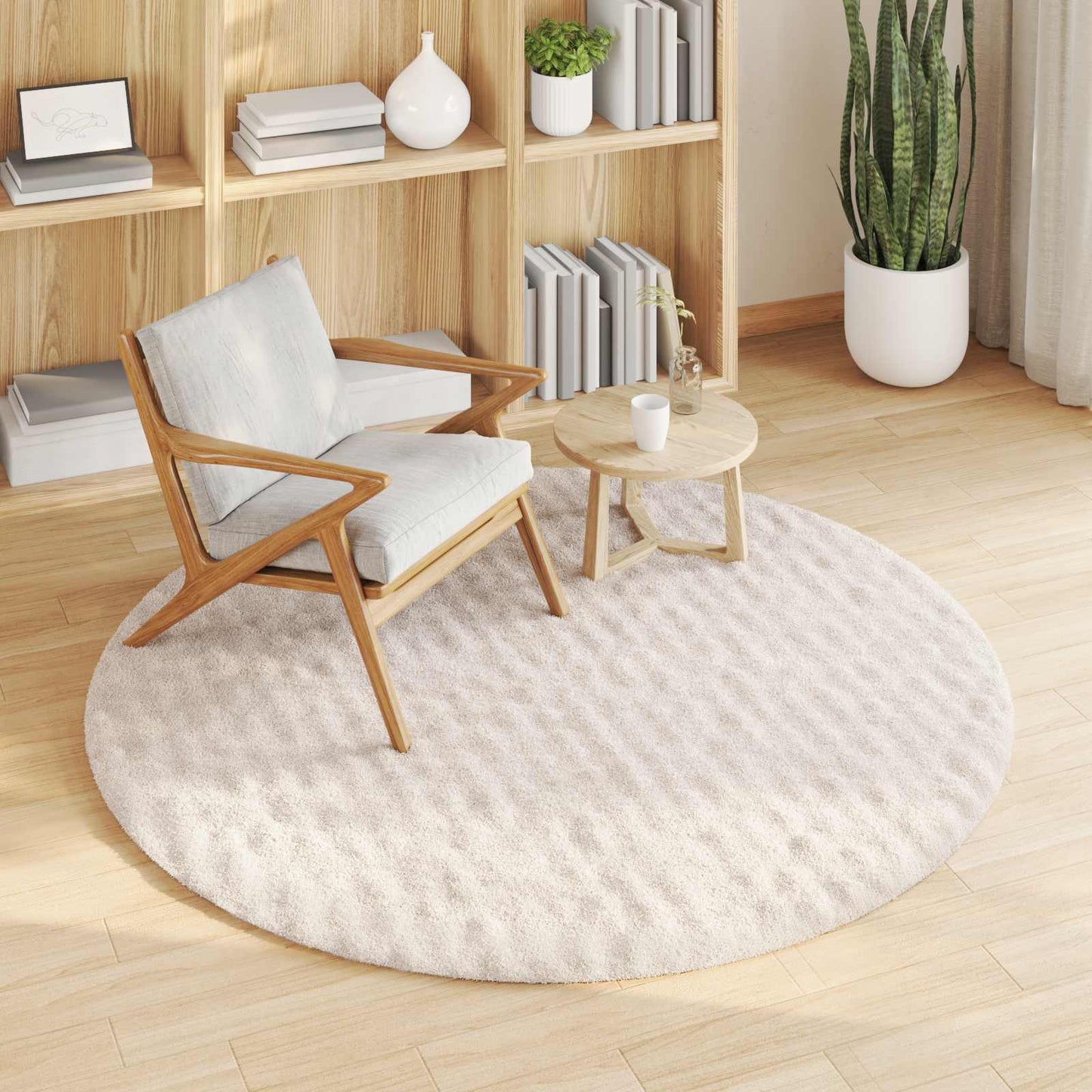 Tappeti per area Rotondo SIROLO Beige Ø 200 CM Poliestere | homemem39