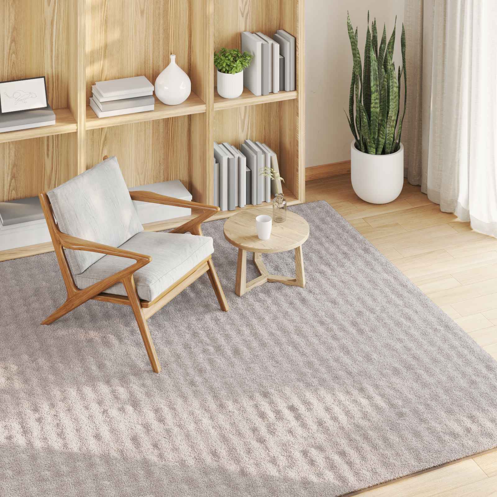 Tappeti per area Quadrato SIROLO Sabbia 120 x 120 cm Poliestere | homemem39