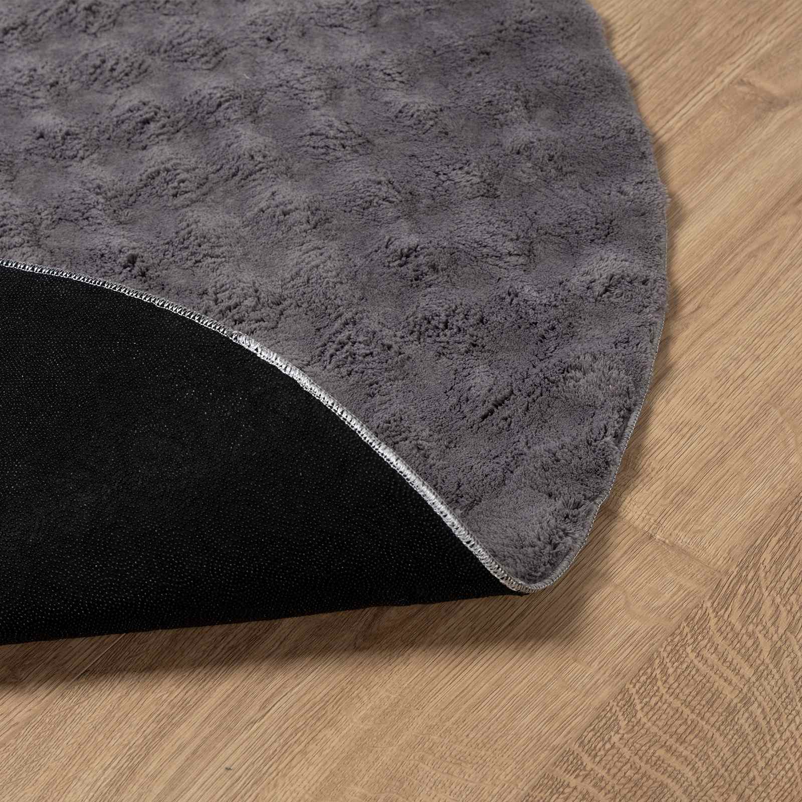 Tappeti per area Rotondo SIROLO Antracite Ø 160 CM Poliestere | homemem39