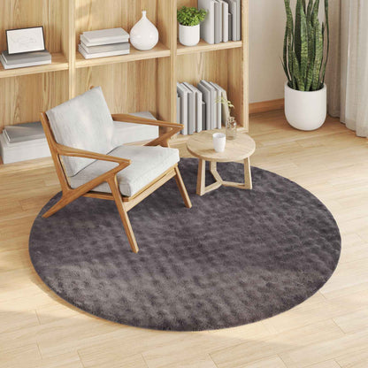 Tappeti per area Rotondo SIROLO Antracite Ø 160 CM Poliestere | homemem39