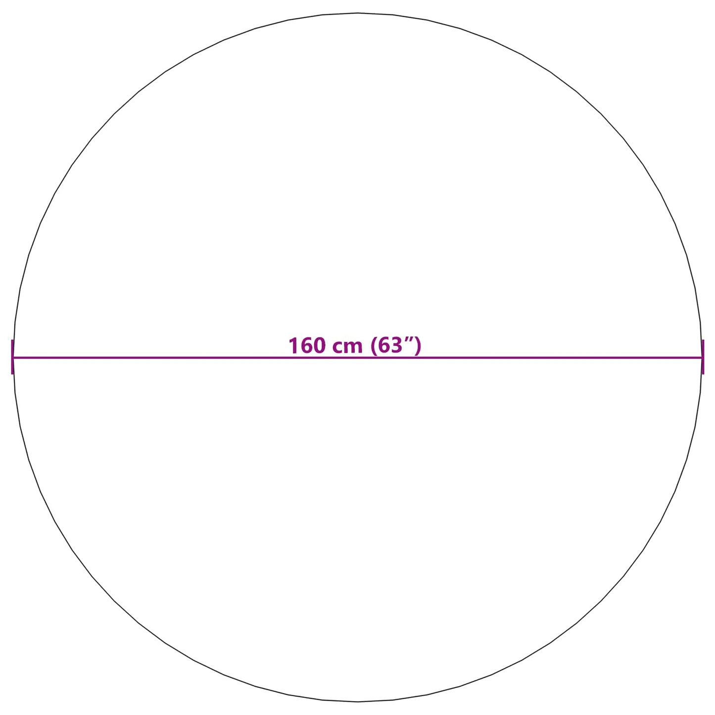 Tappeti per area Rotondo SIROLO Antracite Ø 160 CM Poliestere