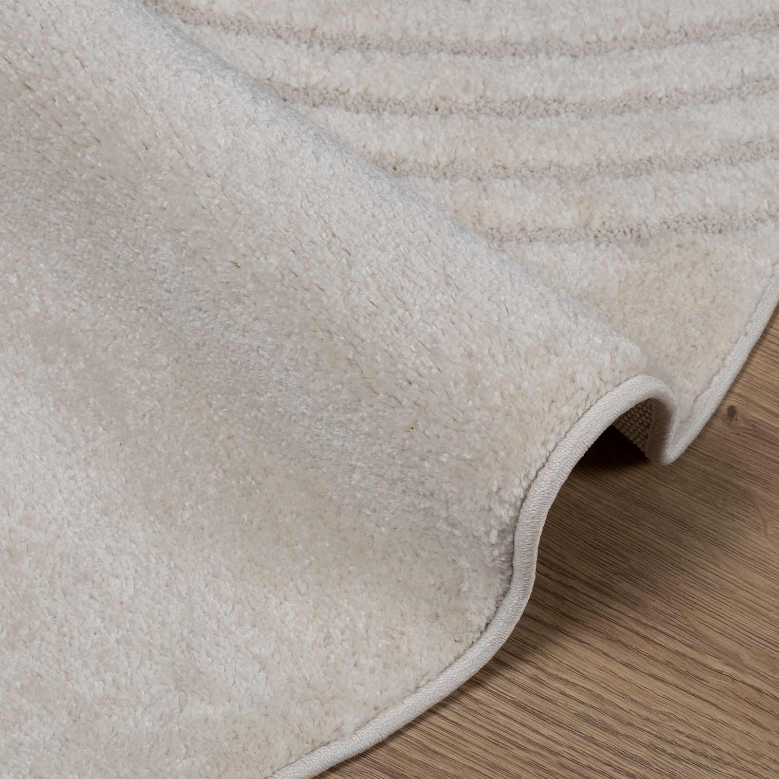 Tappeti per area Rotondo GALATI Crema Ø 120 CM Poliestere | homemem39