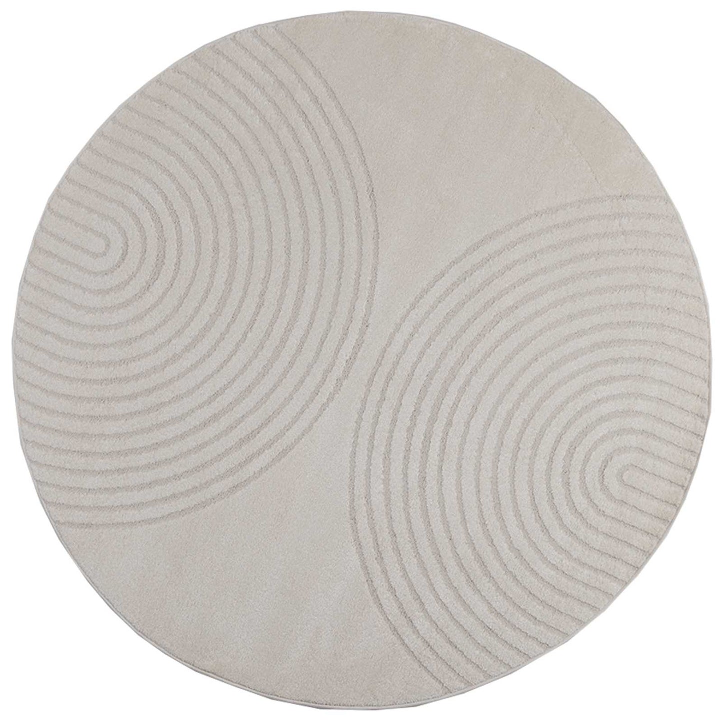 Tappeti per area Rotondo GALATI Crema Ø 120 CM Poliestere | homemem39