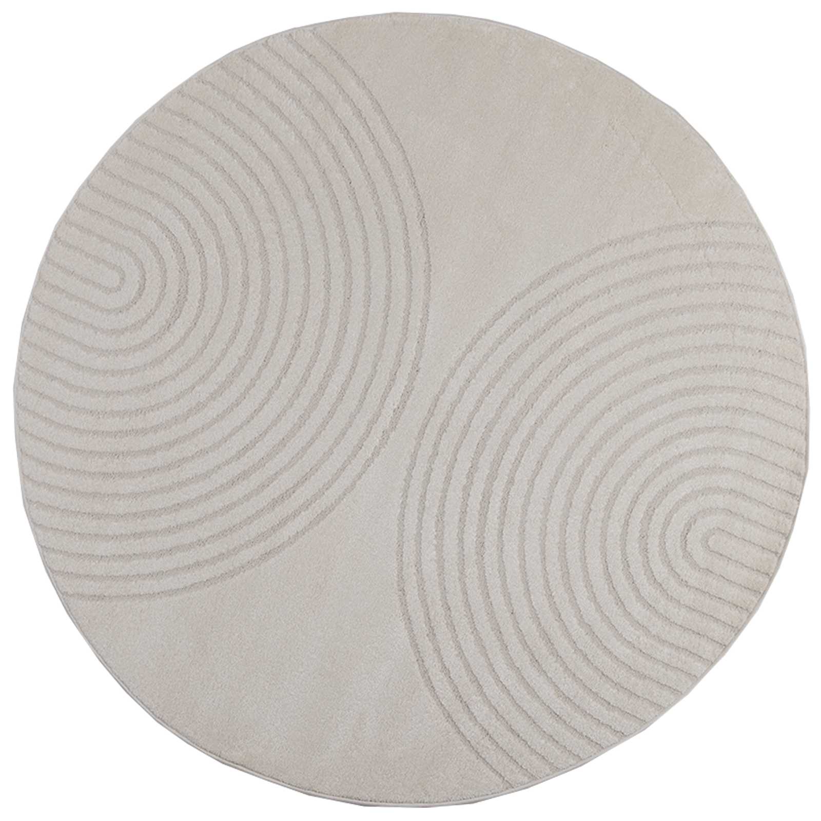 Tappeti per area Rotondo GALATI Crema Ø 120 CM Poliestere | homemem39