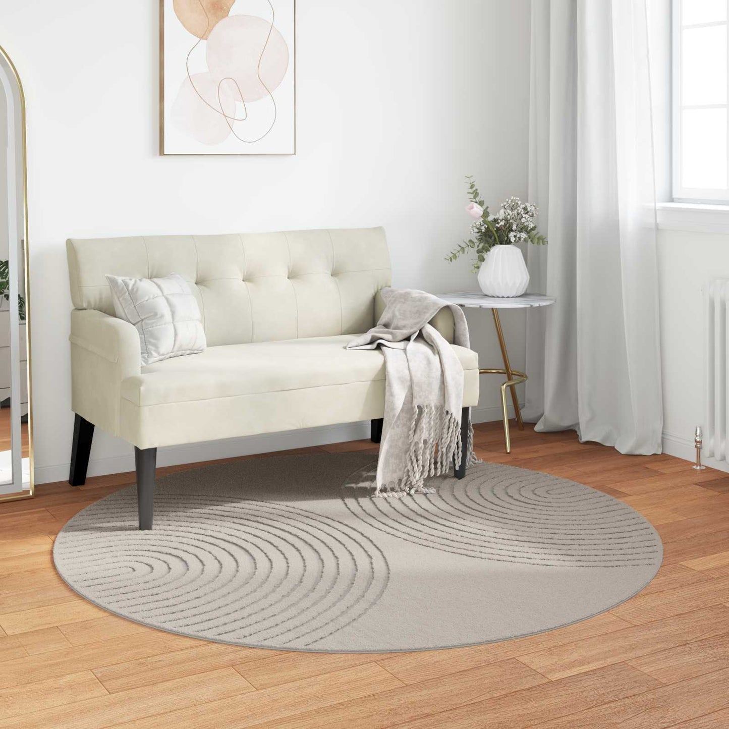Tappeti per area Rotondo GALATI Crema Ø 160 CM Poliestere