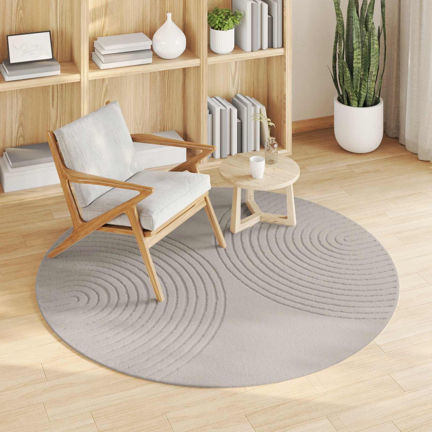 Tappeti per area Rotondo GALATI Crema Ø 160 CM Poliestere