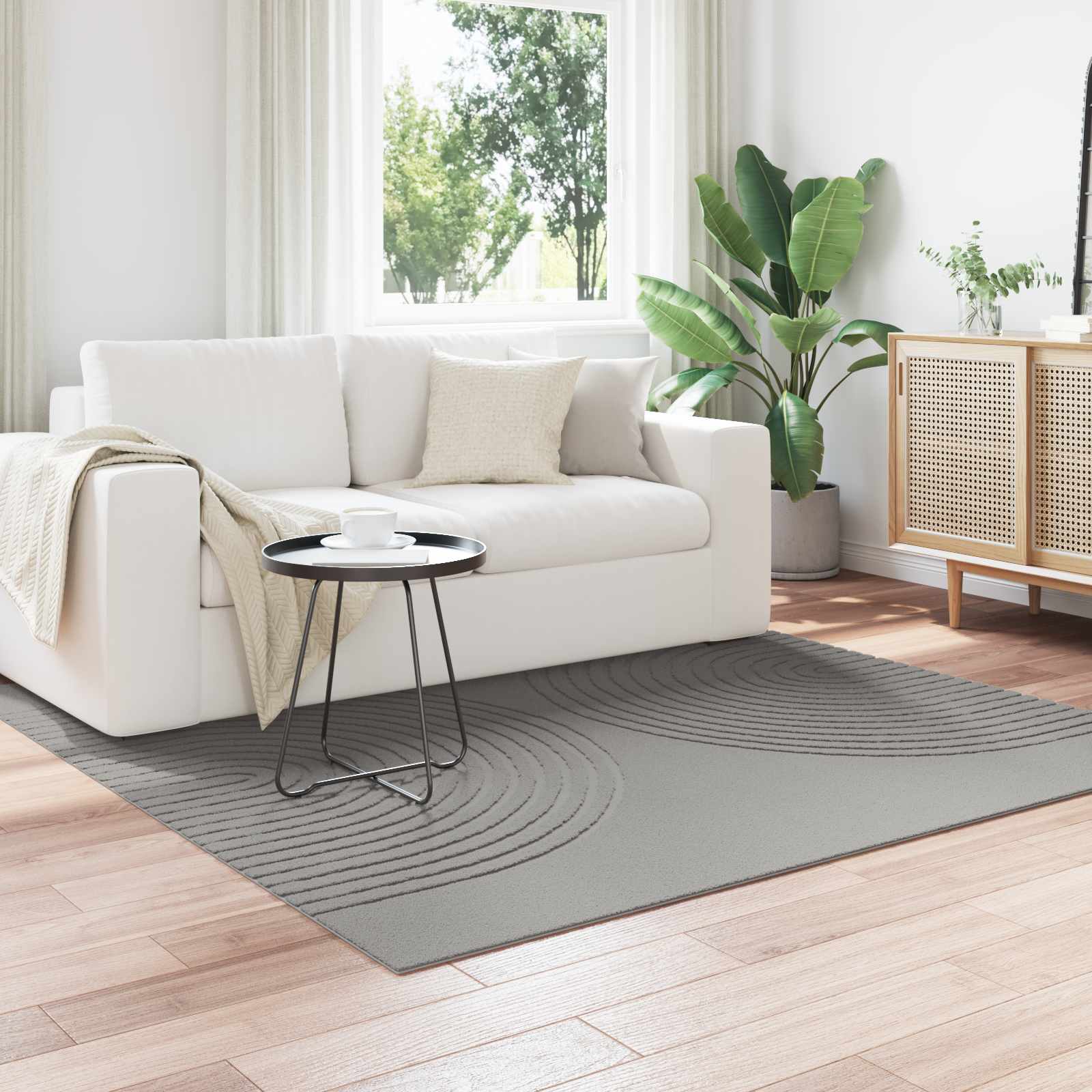 Tappeti per area Quadrato GALATI Grigio 120 x 120 cm Poliestere | homemem39