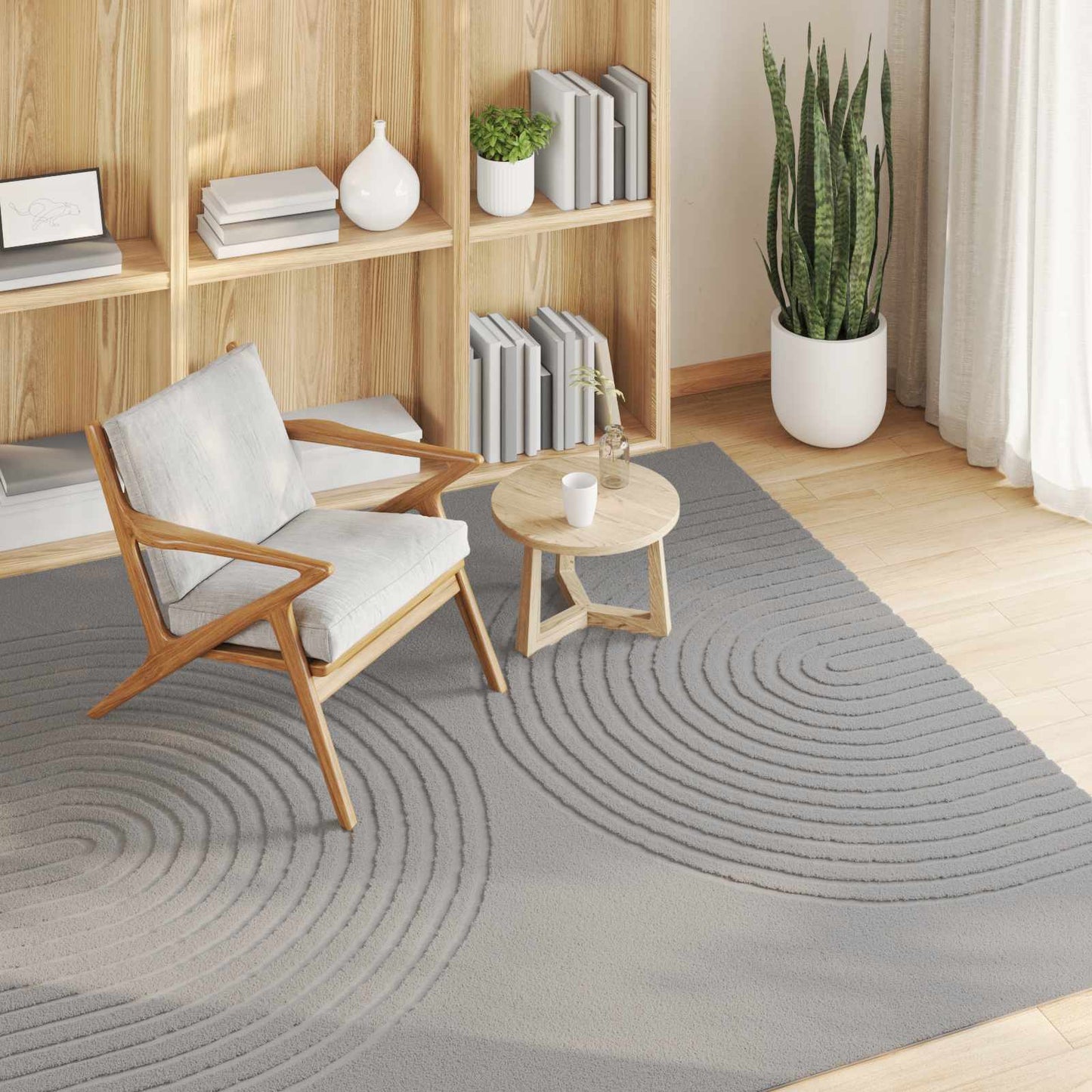 Tappeti per area Quadrato GALATI Grigio 200 x 200 cm Poliestere | homemem39