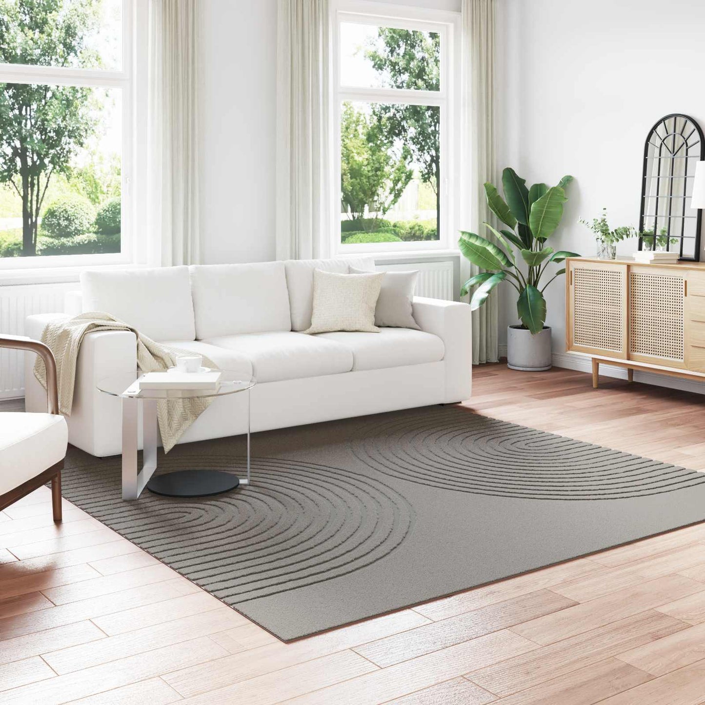 Tappeti per area Quadrato GALATI Grigio 240 x 240 cm Poliestere