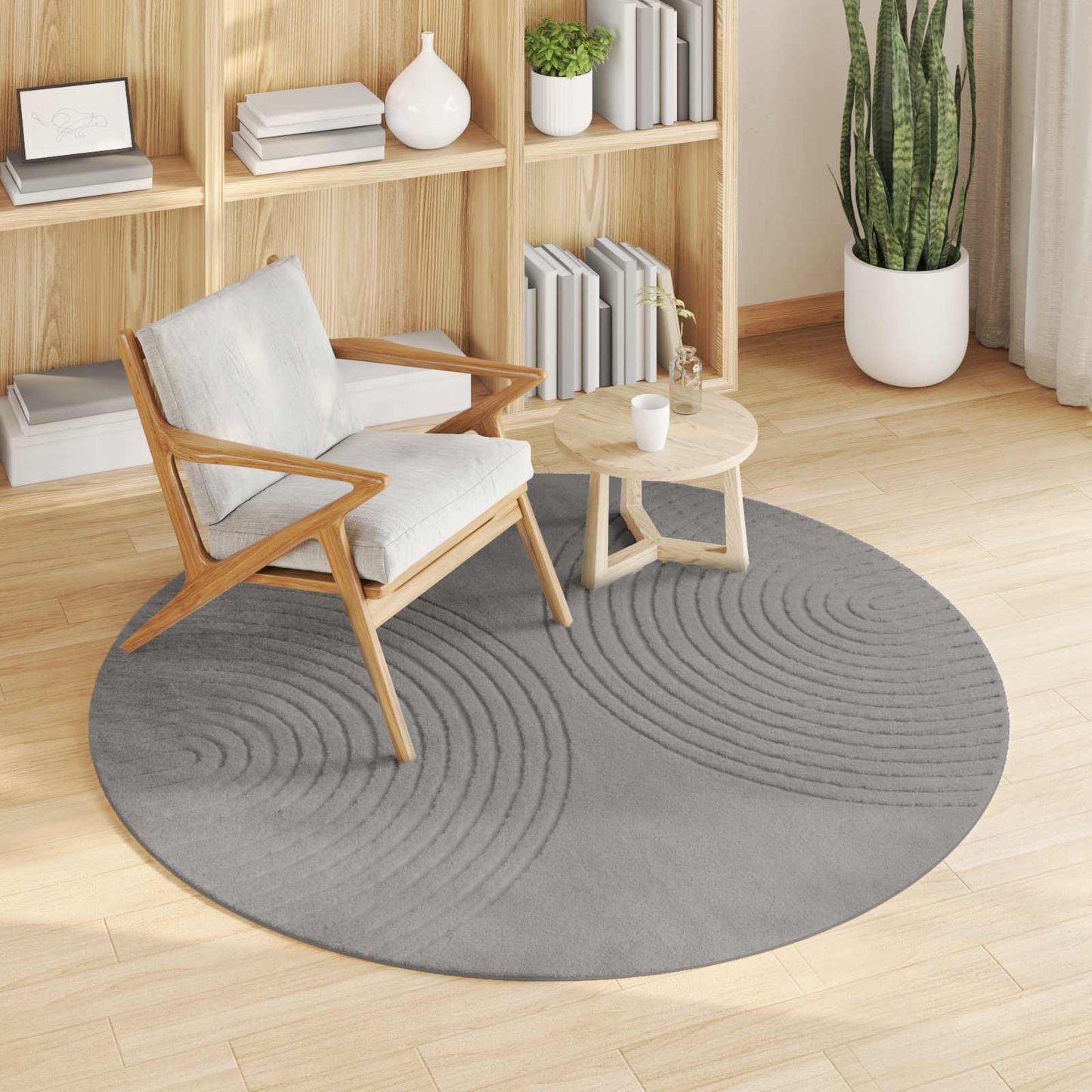 Tappeti per area Rotondo GALATI Grigio Ø 160 CM Poliestere | homemem39