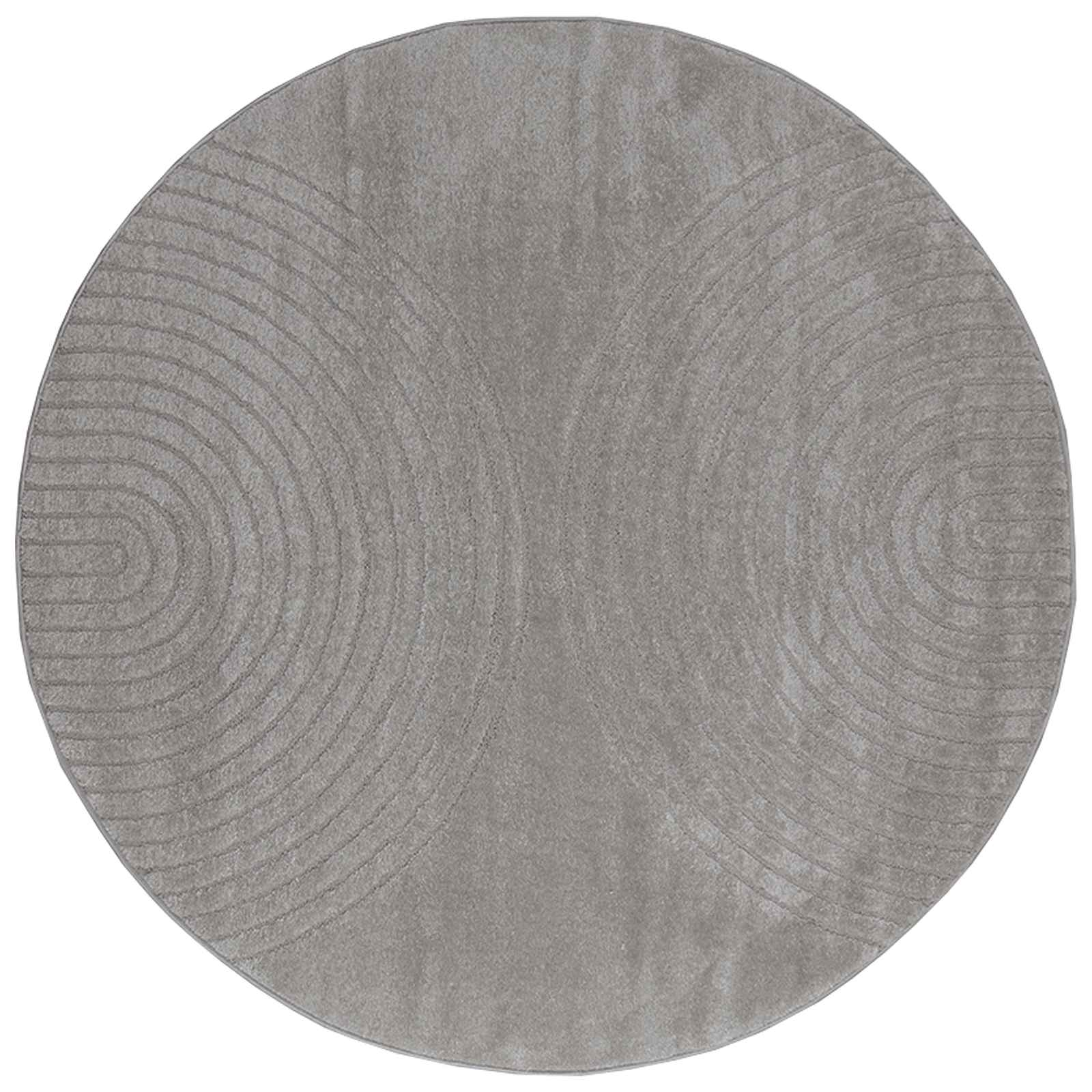 Tappeti per area Rotondo GALATI Grigio Ø 160 CM Poliestere | homemem39