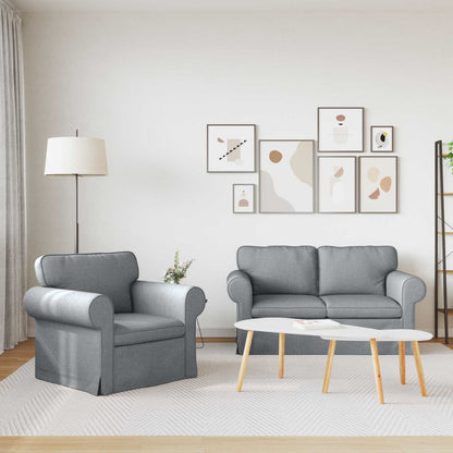 Divano 120cm 2 pcs Grigio chiaro Metallo