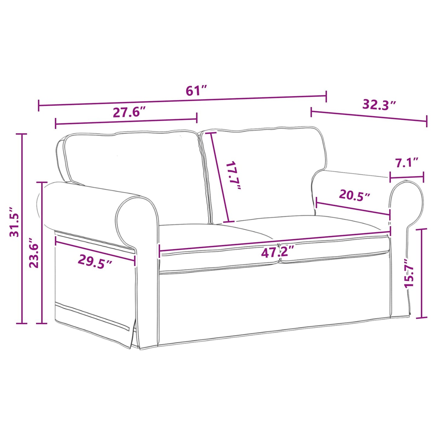 Set di divani 2 pcs Grigio scuro 155 x 82 x 80 cm Tessuto