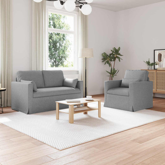 Set di divani 2 pcs Grigio chiaro 139 x 78 x 80 cm Tessuto | homemem39