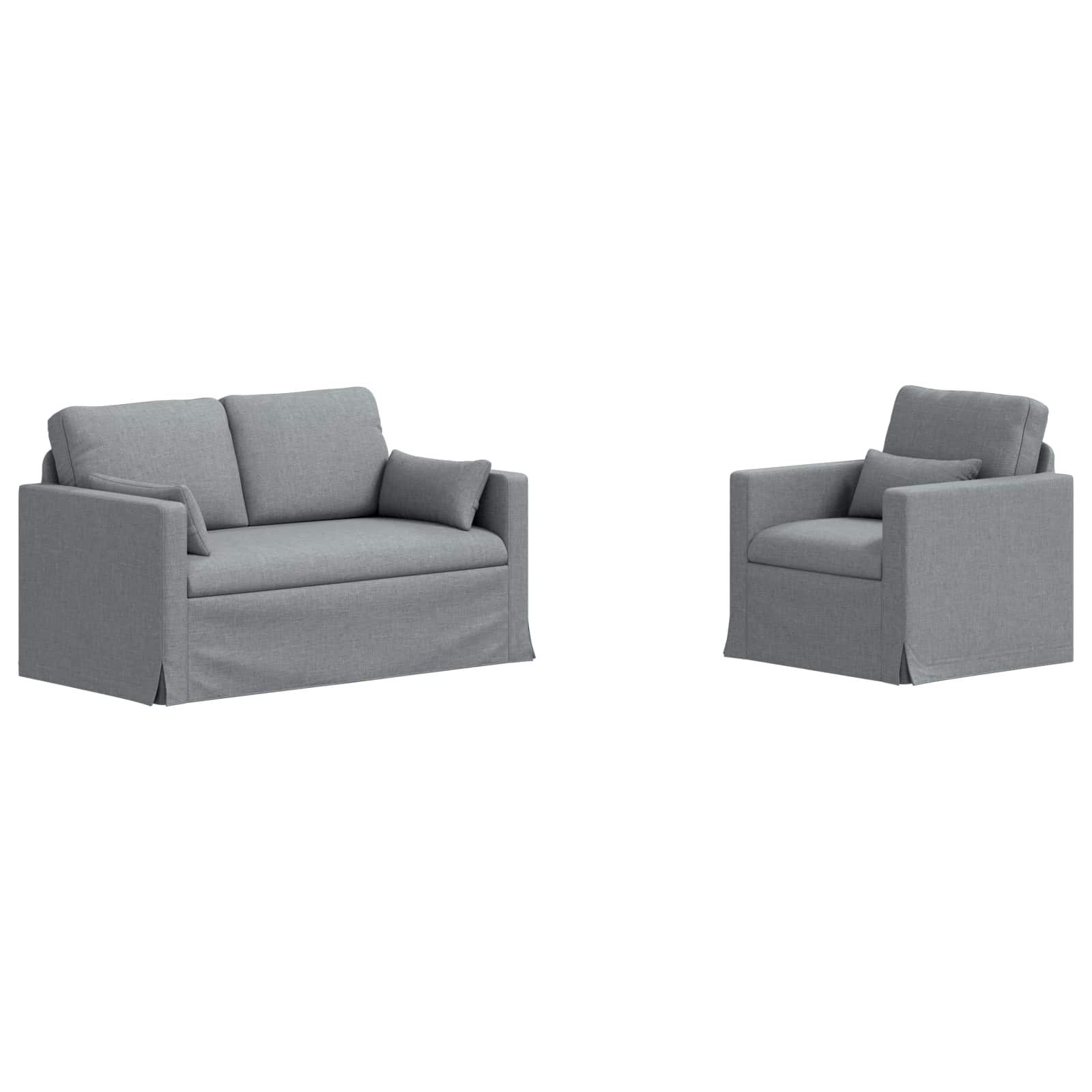 Set di divani 2 pcs Grigio chiaro 139 x 78 x 80 cm Tessuto | homemem39