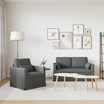 Set di divani 2 pcs Grigio scuro 139 x 78 x 80 cm Tessuto | homemem39