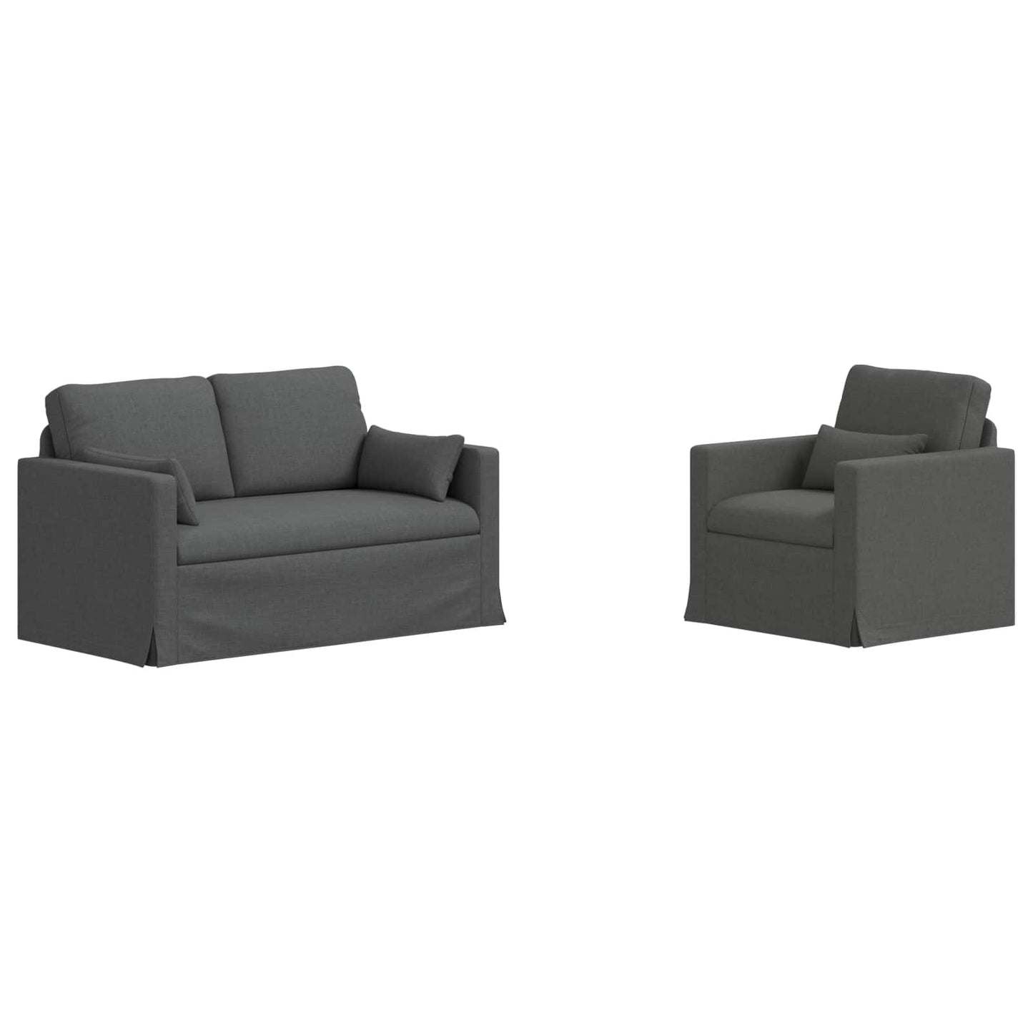 Set di divani 2 pcs Grigio scuro 139 x 78 x 80 cm Tessuto | homemem39
