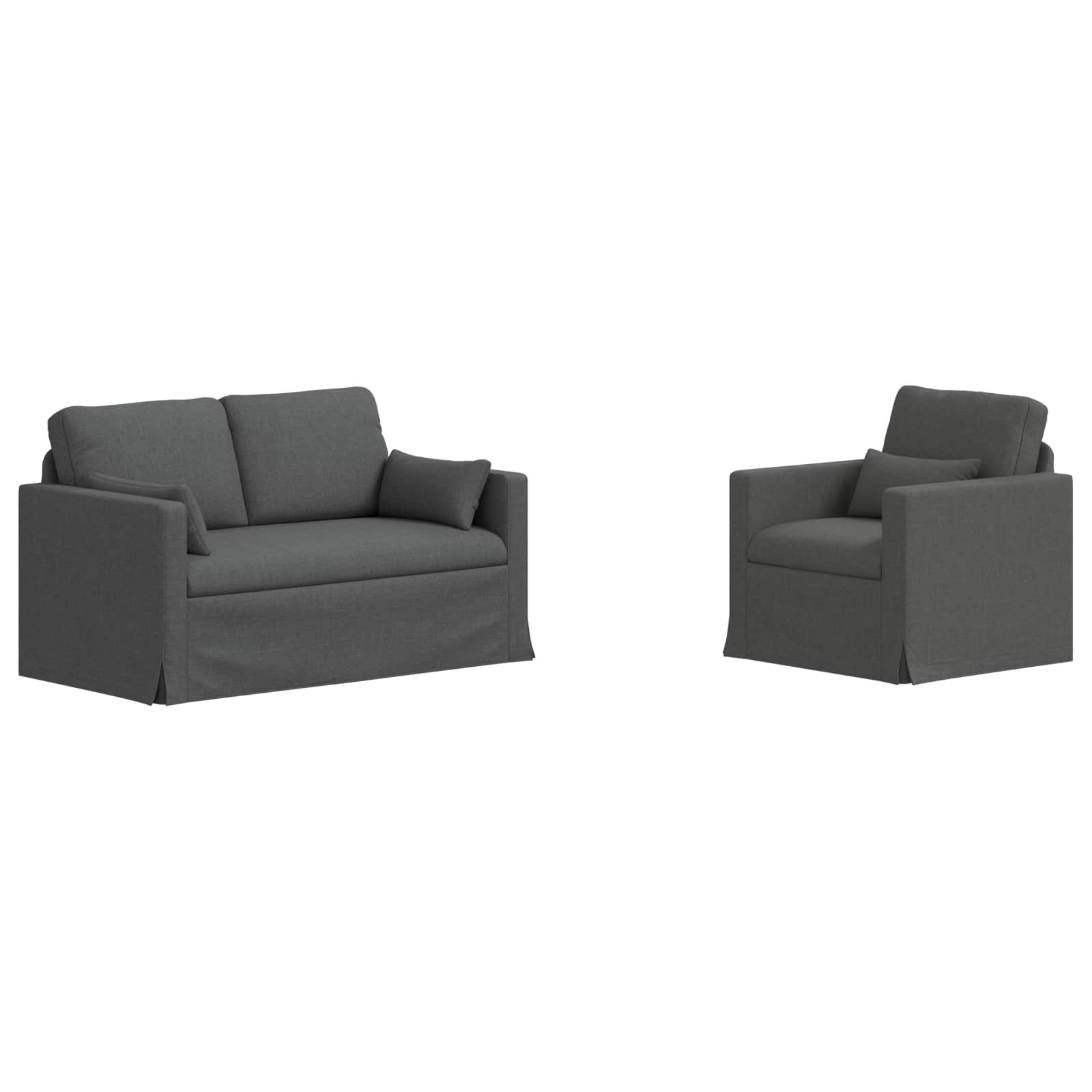 Set di divani 2 pcs Grigio scuro 139 x 78 x 80 cm Tessuto | homemem39