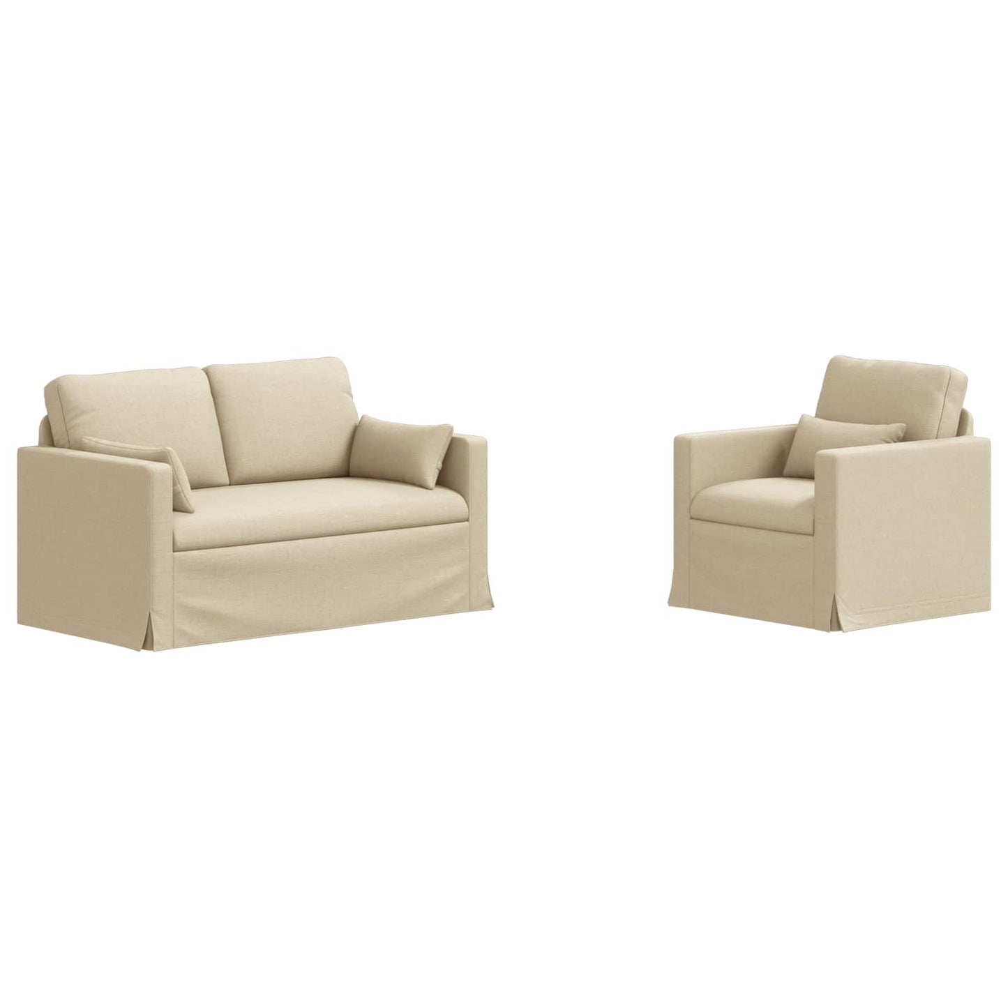 Set di divani 2 pcs Crema 139 x 78 x 80 cm Tessuto