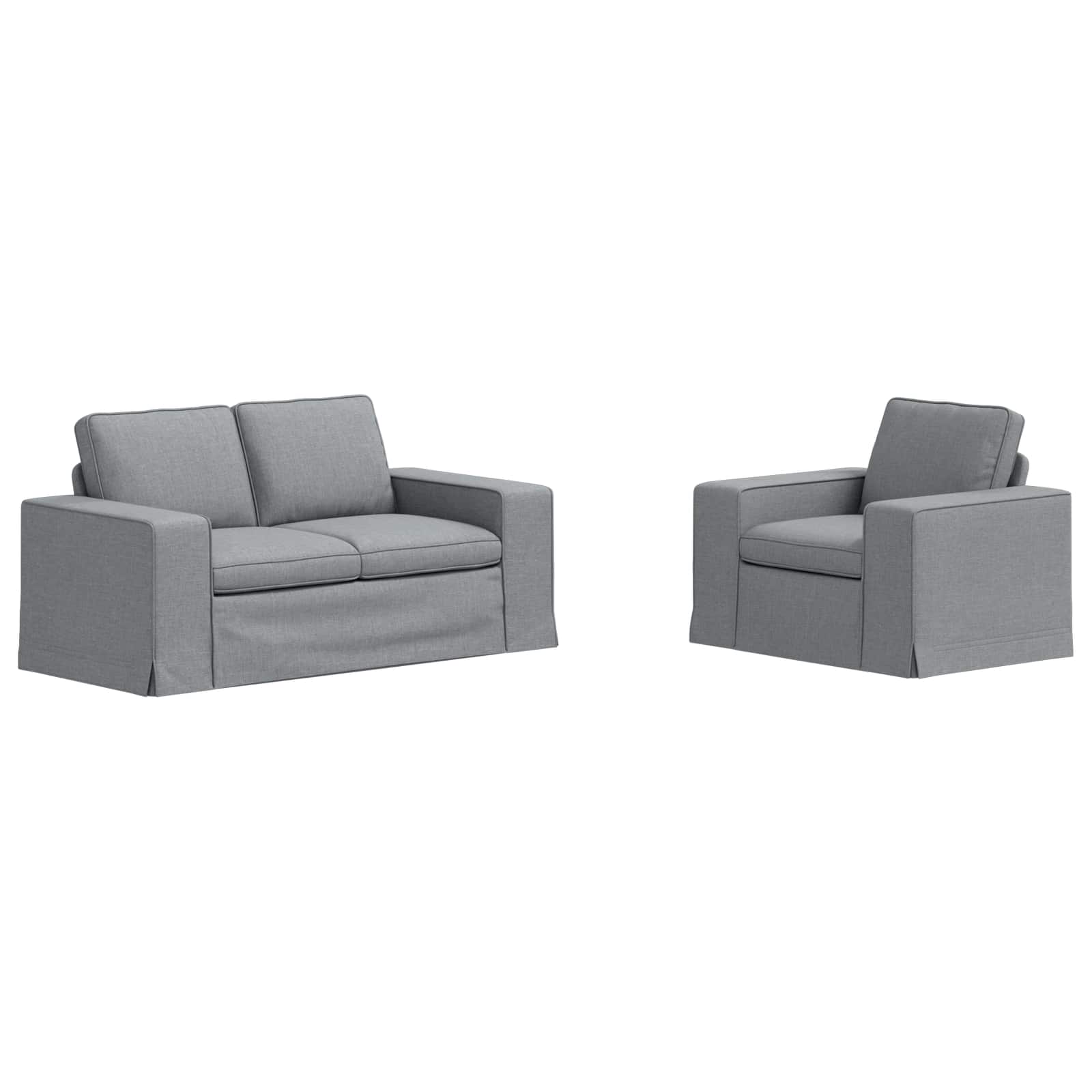 Set di divani 2 pcs Grigio chiaro 162 x 80 x 82 cm Tessuto | homemem39