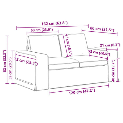 Set di divani 2 pcs Grigio chiaro 162 x 80 x 82 cm Tessuto | homemem39