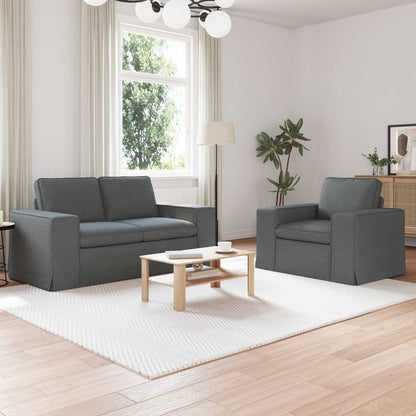 Set di divani 2 pcs Grigio scuro 162 x 80 x 82 cm Tessuto
