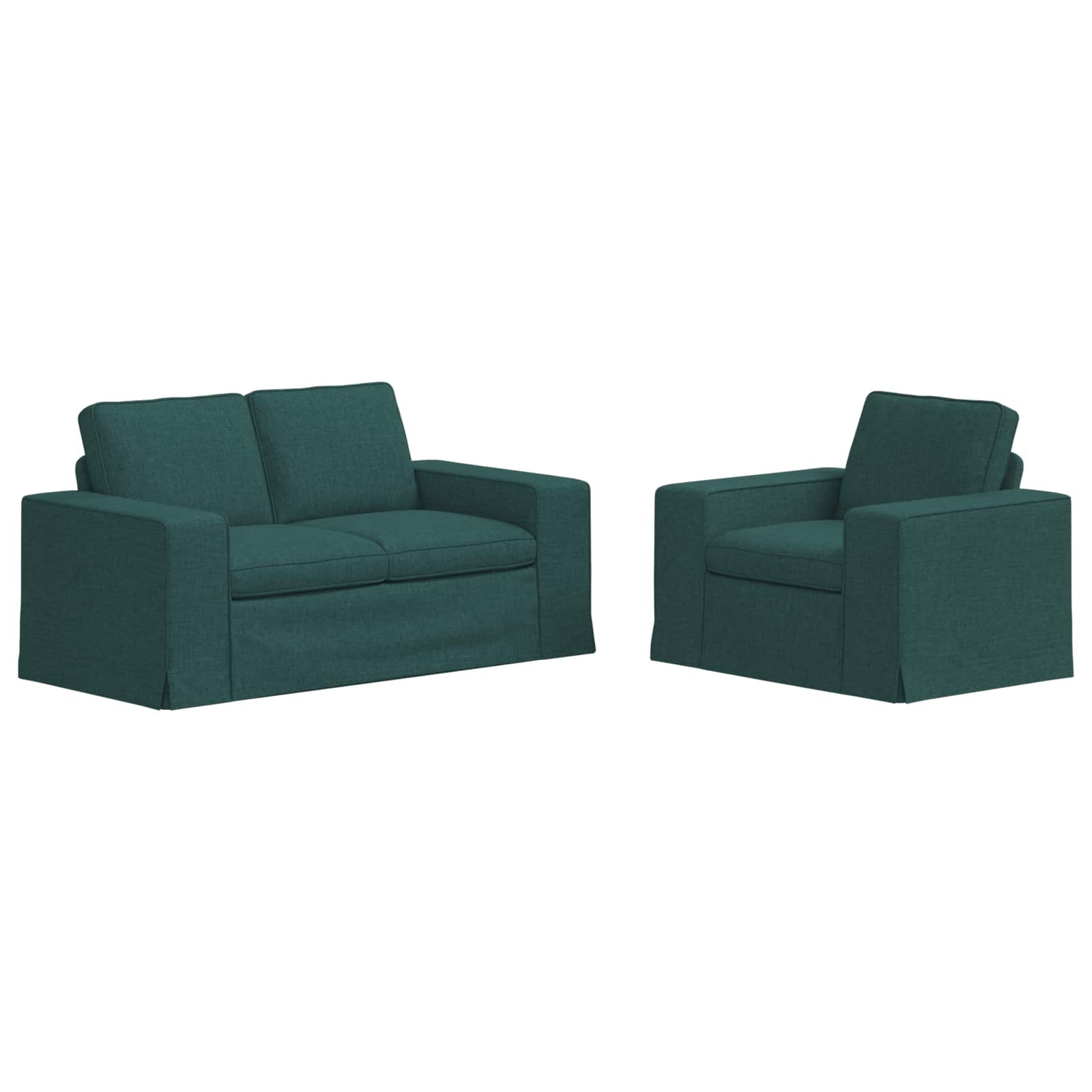 Set di divani 2 pcs Verde Scuro 162 x 80 x 82 cm Tessuto | homemem39