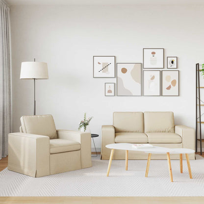 Set di divani 2 pcs Crema 162 x 80 x 82 cm Tessuto | homemem39