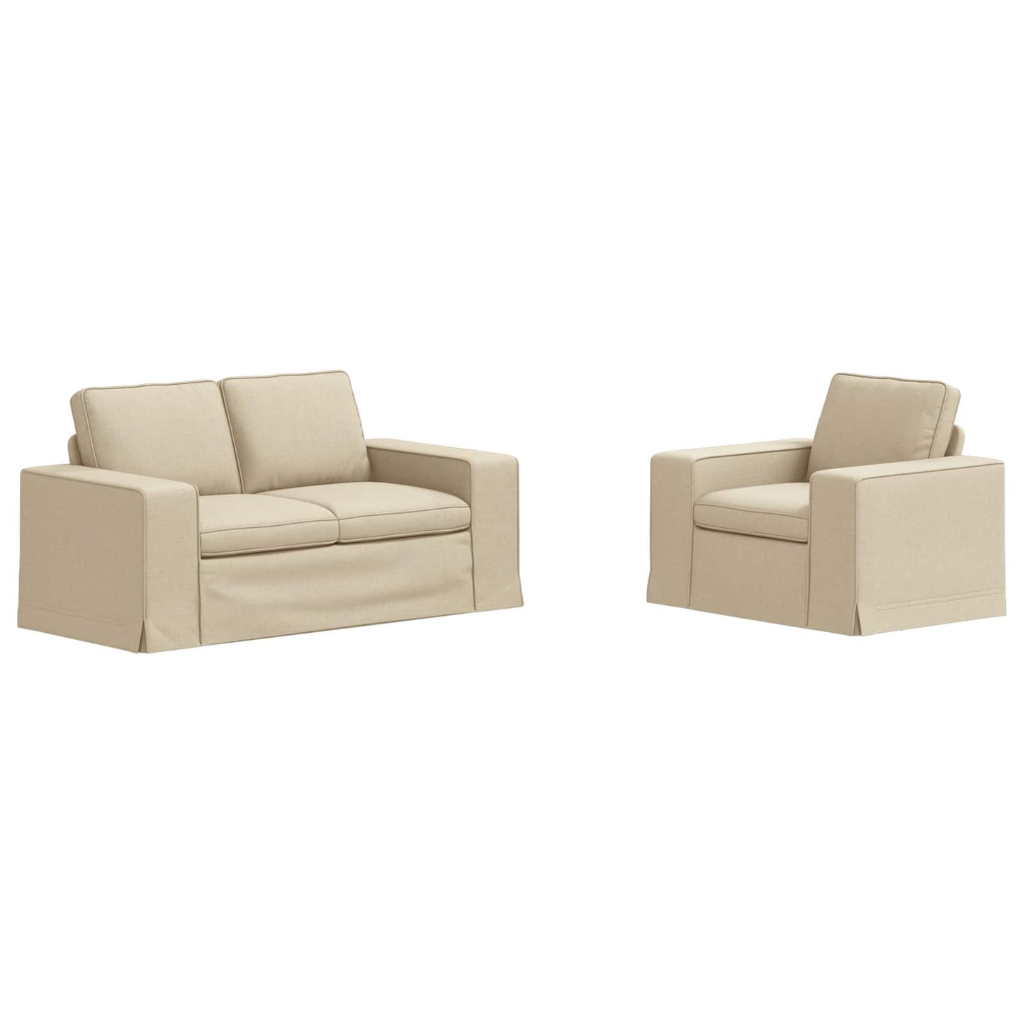 Set di divani 2 pcs Crema 162 x 80 x 82 cm Tessuto | homemem39