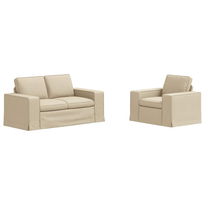 Set di divani 2 pcs Crema 162 x 80 x 82 cm Tessuto | homemem39