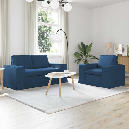Set di divani 2 pcs Blu 162 x 80 x 82 cm Tessuto | homemem39