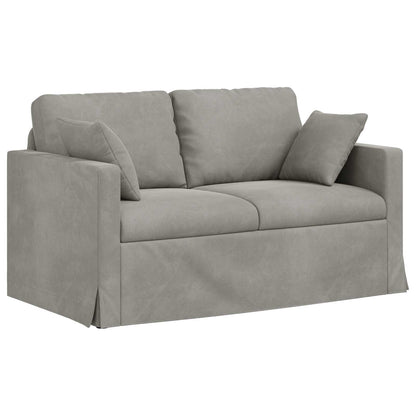 Set di divani 2 pcs Grigio chiaro 138 x 78 x 80 cm Velluto | homemem39
