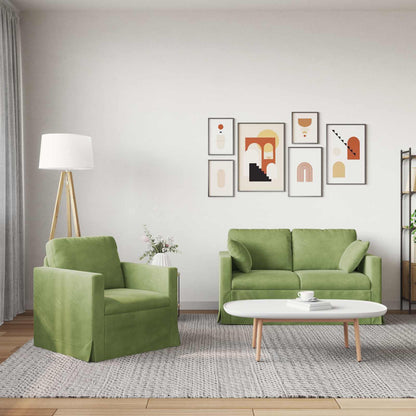 Set di divani 2 pcs Verde chiaro 138 x 78 x 80 cm Velluto | homemem39
