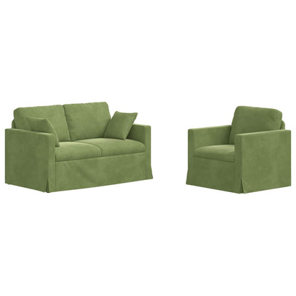 Set di divani 2 pcs Verde chiaro 138 x 78 x 80 cm Velluto